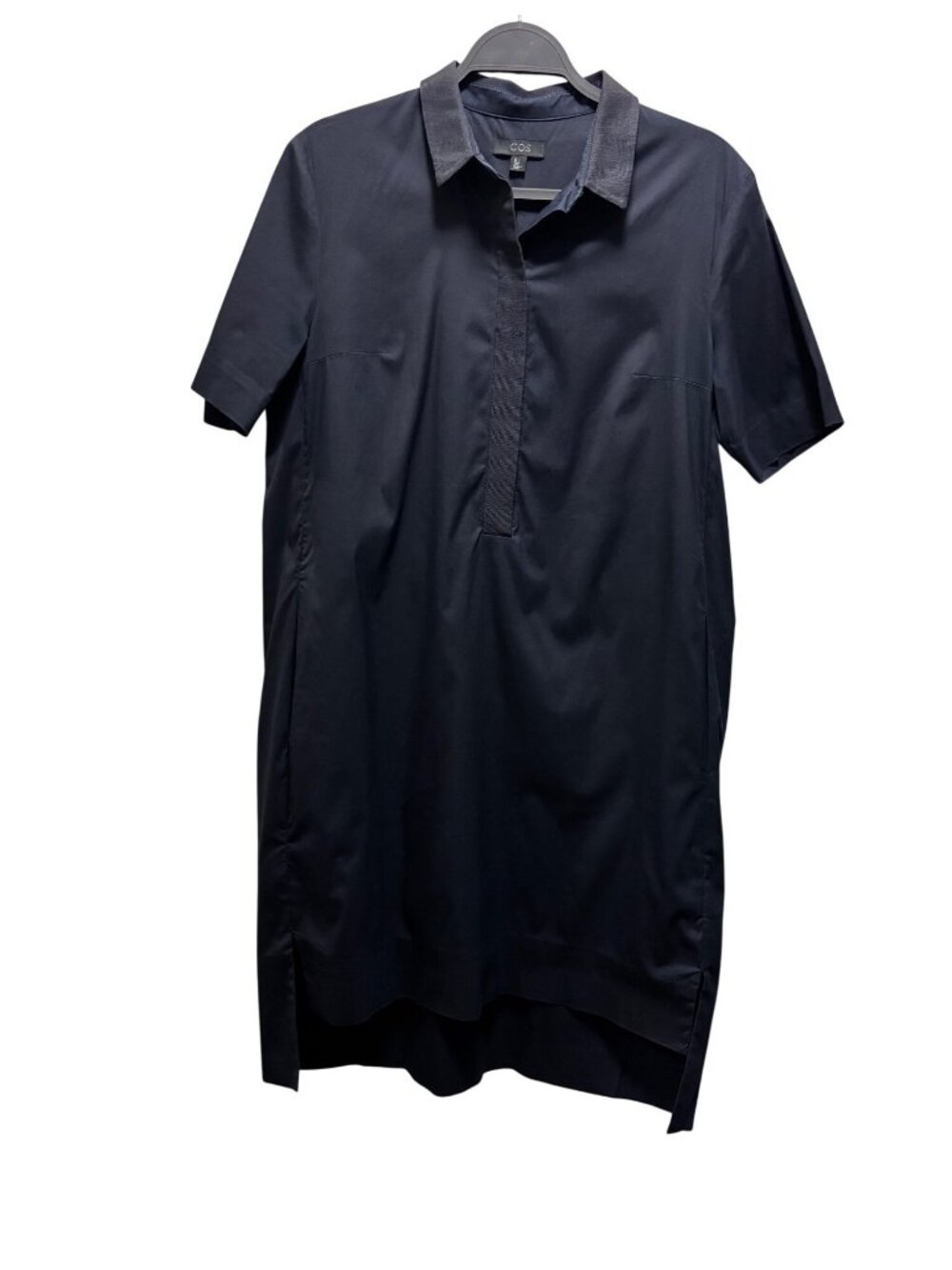 COS Navy Grosgrain detail shirt dress Size 8 - Picture 3 of 8